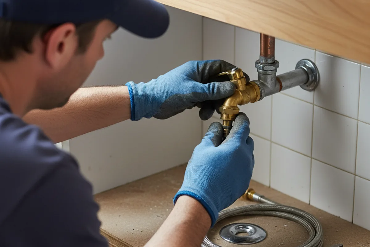 Shutoff valve and fitting work during Burst Pipe Repair in Southfields